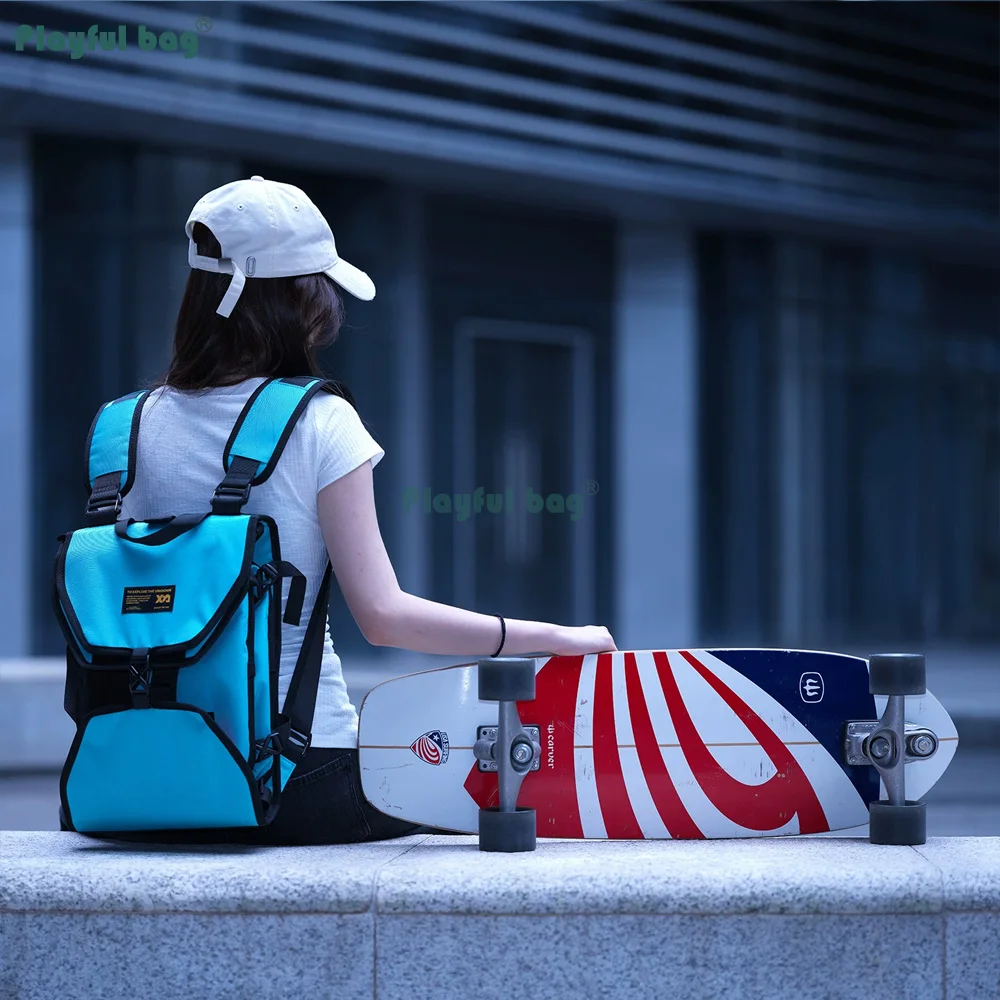 Nueva mochila para monopatín con almacenamiento de equipo de protección, bolsa de transporte para monopatín para adultos a la moda 2025, duradera AMB340 - imagen 4