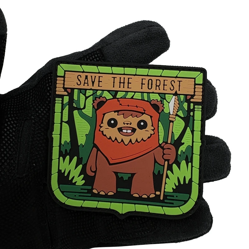 SAVE THE FOREST Parches de gancho y bucle Capítulo de moral de goma suave de PVC, parche de insignia diy para mochila de ropa al aire libre - imagen 2