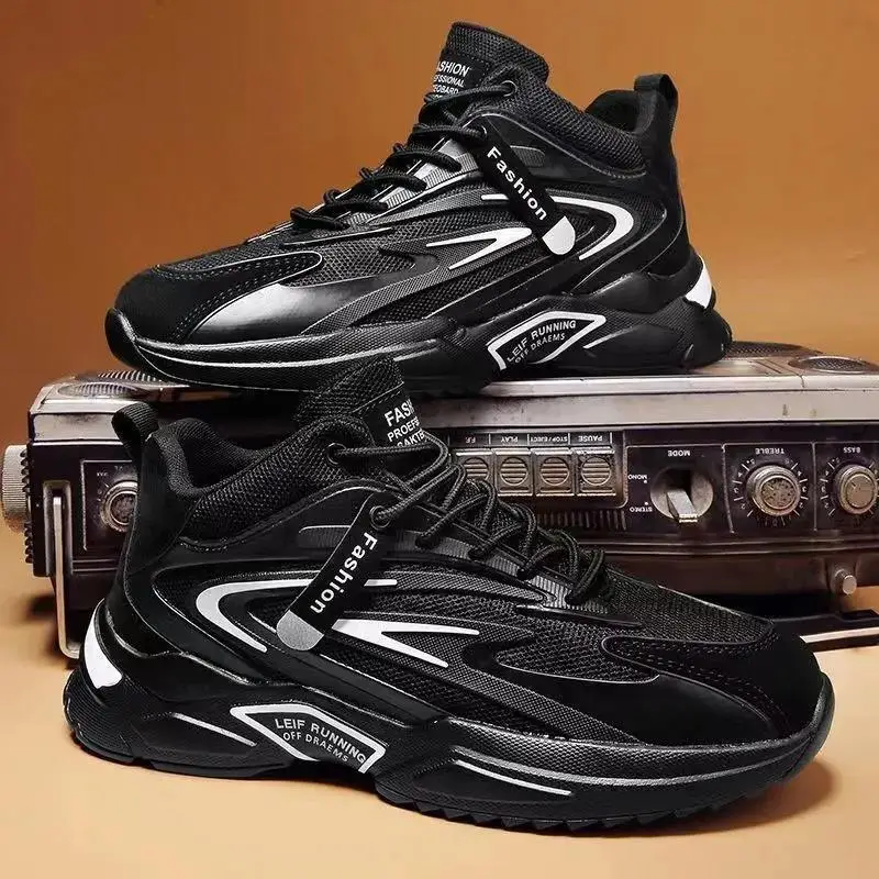 2025 zapatos deportivos informales para hombre, zapatillas gruesas transpirables a la moda para hombre, zapatillas para correr Ins de malla para adolescentes, talla 39-44 - imagen 3