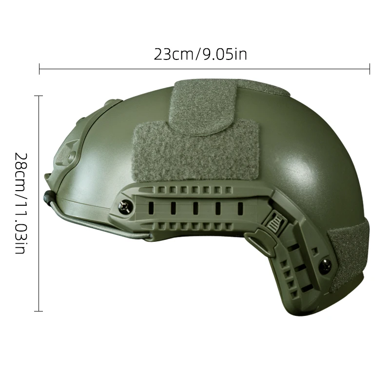 Casco táctico BOOIU, casco Airsoft tipo MH rápido con gafas, casco de combate de Paintball, equipo de protección para la cabeza para deportes al aire libre ABS F - imagen 4