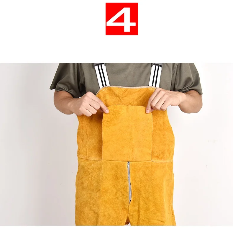 Ropa de soldadura, monos de seguridad para hombre, protección de alta temperatura, cuero, retardante de llama, reparación, pantalones con correa para soldador - imagen 5