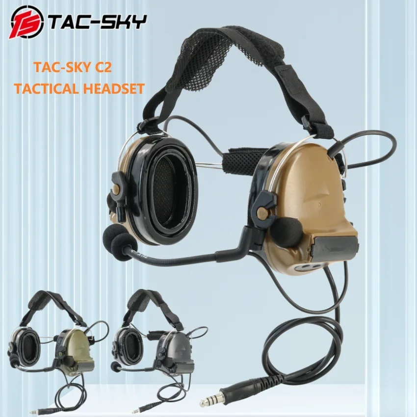 Auriculares tácticos con diseño de diadema trasera, orejeras electrónicas con reducción de ruido, auriculares de tiro TSC2 Airsoft y exteriores - imagen 2