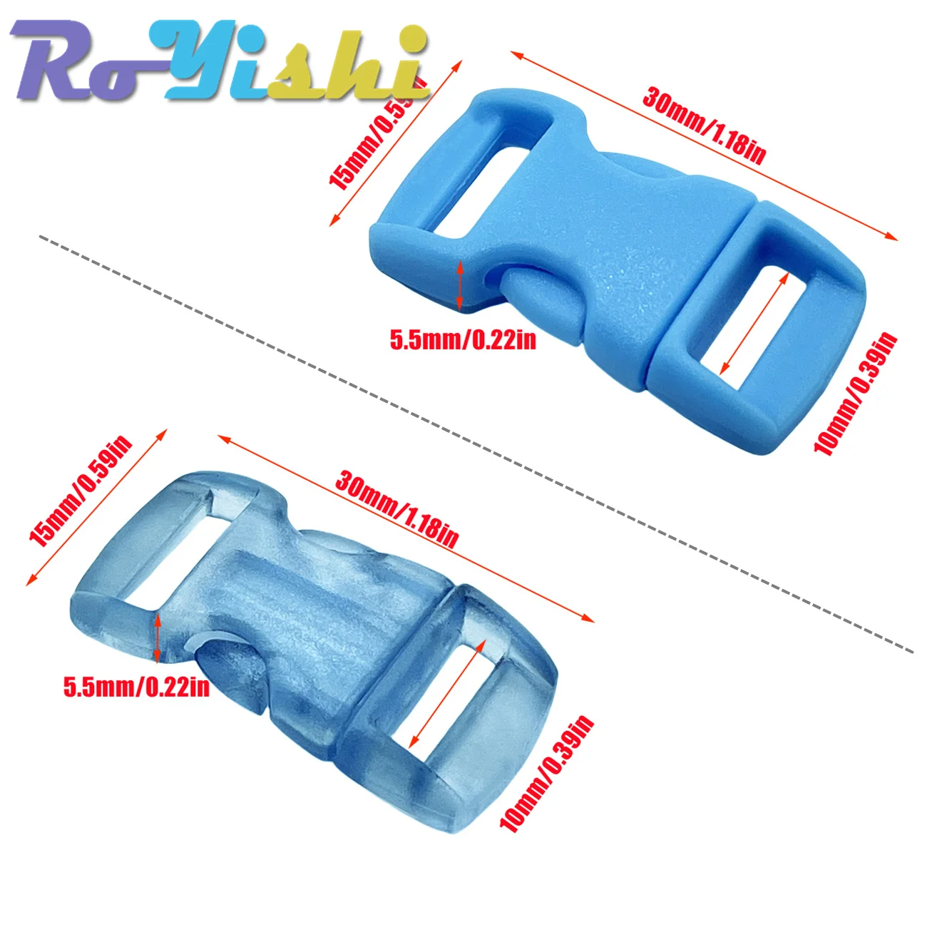 30 unids/pack 10mm hebilla de apertura lateral paracaídas curvo 550 Paracord pulsera Clip Collar de gato Correa correas mochila accesorios DIY - imagen 4