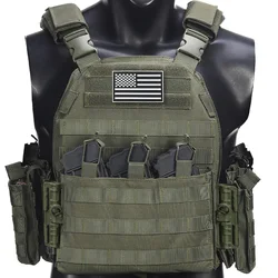 Chaleco táctico desmontable con bolsas MOLLE ocultas y accesorios