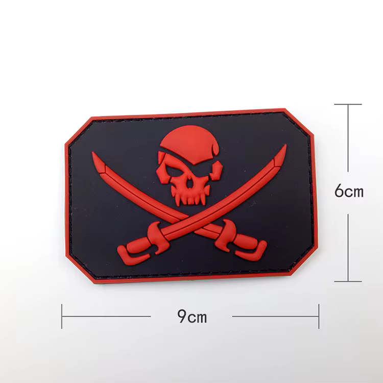 Parche Black Jack calavera pirata en PVC con detalle del diseño