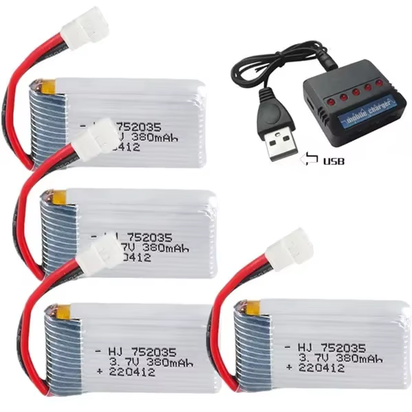 Batería LiPo 3.7V 380mAh 20C para dron radiocontrol Syma X4 - imagen 3