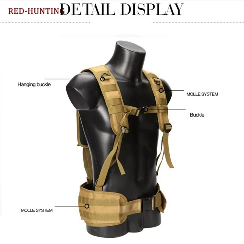 Molle Chest Rig Chaleco táctico Paquete de engranajes Revista Bolsa Funda Sistema Molle Hombres Nylon Soporte de cintura - imagen 4