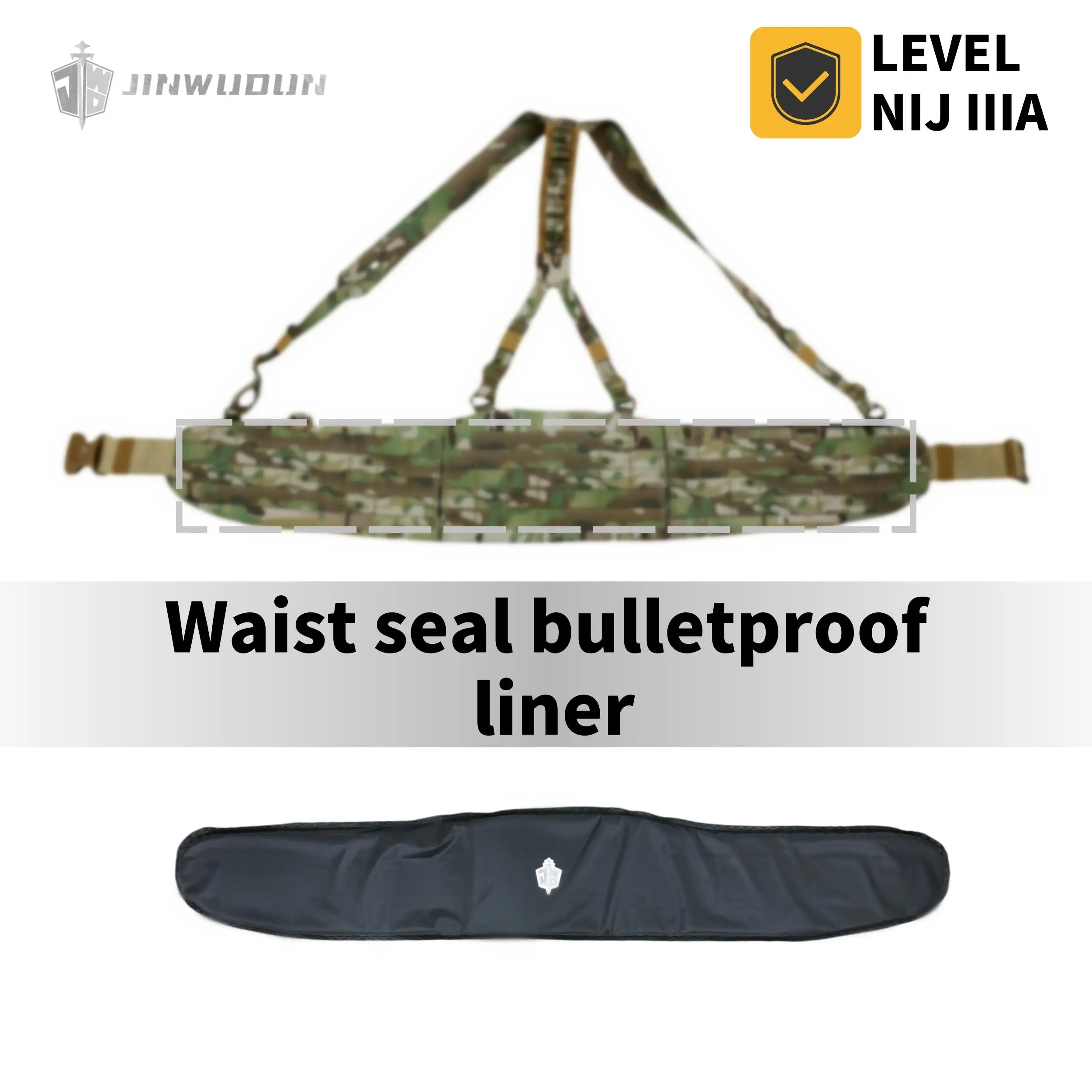 Sello de cintura táctico, forro interior a prueba de balas, protección de nivel IIIA/GA3, material suave UHMWPE