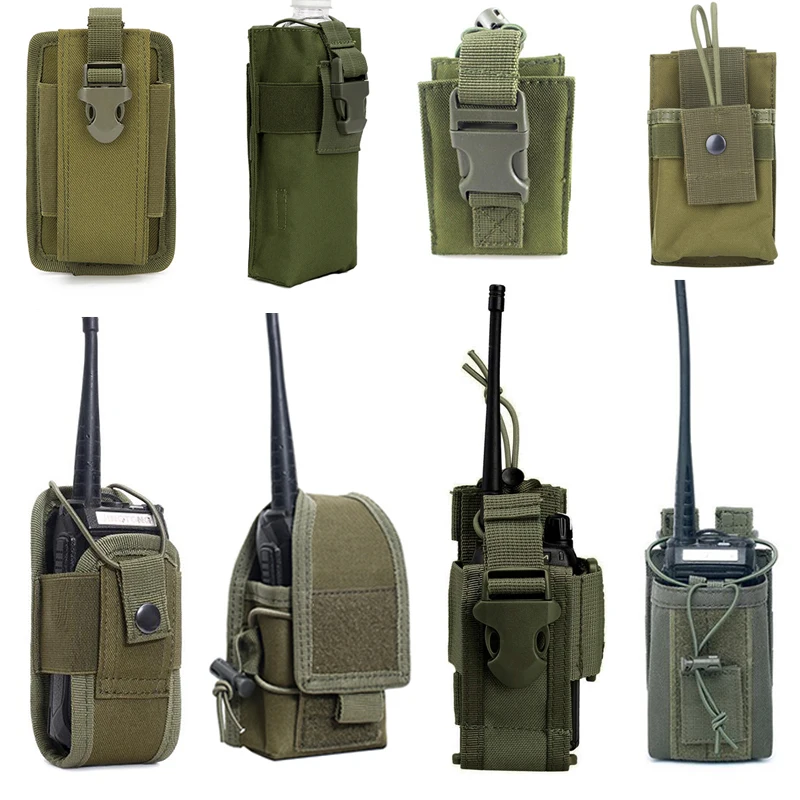 Bolsa táctica Molle para Radio walkie-talkie, bolsa de cintura, soporte de bolsillo, funda de interfono portátil, bolsa de transporte, caza, Camping