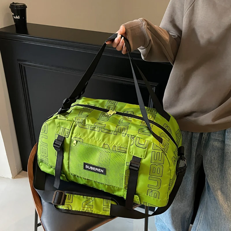 Bolso de hombro tipo bandolera con letras de ocio para Fitness, gran espacio de almacenamiento, bolso de viaje de viaje corto, mochila multifuncional - imagen 4