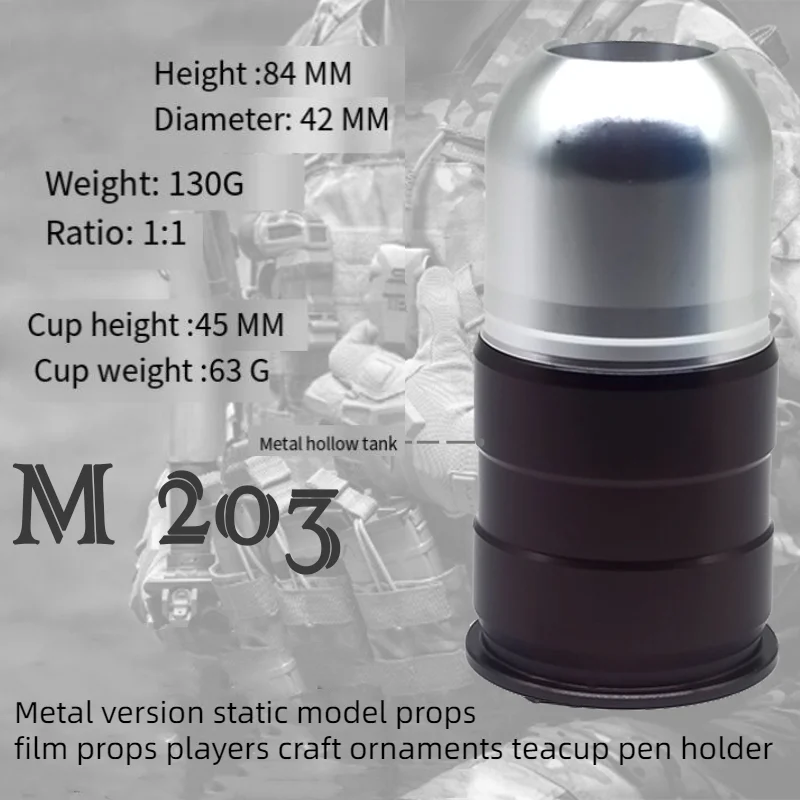 Accesorios de película, artesanía, versión de Metal, modelo estático, juguete, soporte para bolígrafo de taza de té, decoración, M203 - imagen 2