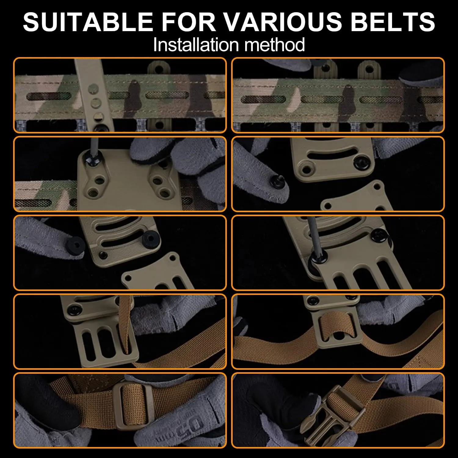 Metal Modular Holster Adaptor Universal Expansion Board Adjustable Multi-Angle Hole Tactical Sink Holster Drop Leg Hanging Plate - imagen 5