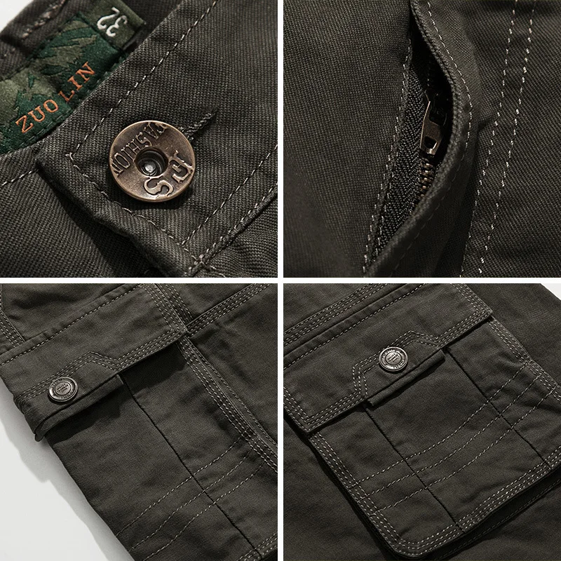 Conjunto táctico militar para hombre, traje informal de algodón de gran tamaño, chaqueta suelta resistente al desgaste, pantalones, 2 piezas, múltiples bolsillos, nuevo - imagen 5