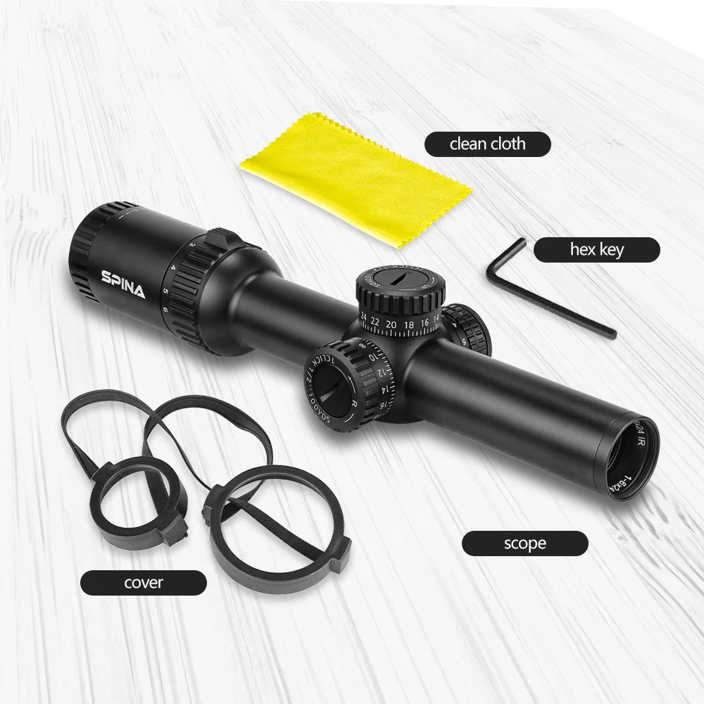 SPINA Optics-mira telescópica compacta para caza, mira telescópica compacta con montaje Dual QD, iluminada en rojo y verde para Tiro Táctico al aire libre, 1-6x24 IR - imagen 5