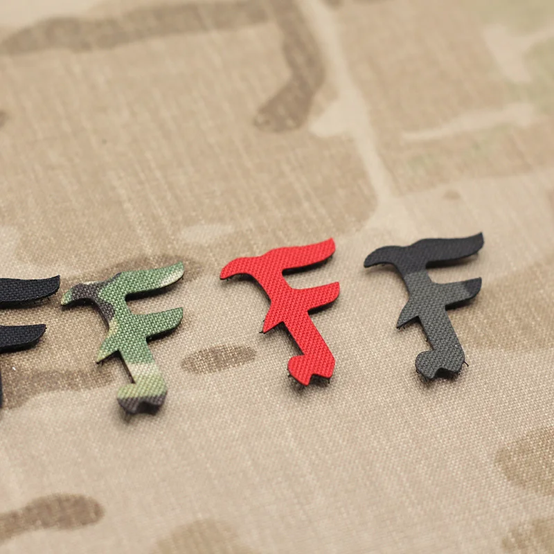 Brazalete antiniebla "F", parche táctico cortado con láser, brazalete táctico, sujetadores de gancho y bucle, pegatinas para chaleco, pegatinas para casco - imagen 3