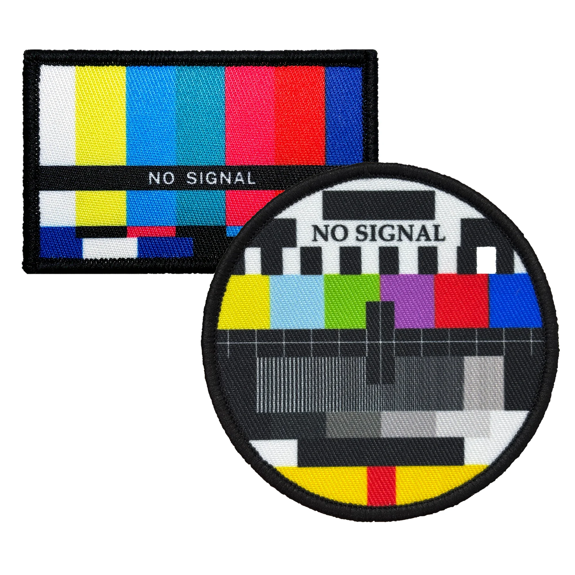 Meme de broma de televisión nocturna sin señal, parche moral de 2 "x 3" con respaldo de gancho y bucle, 1 ud.