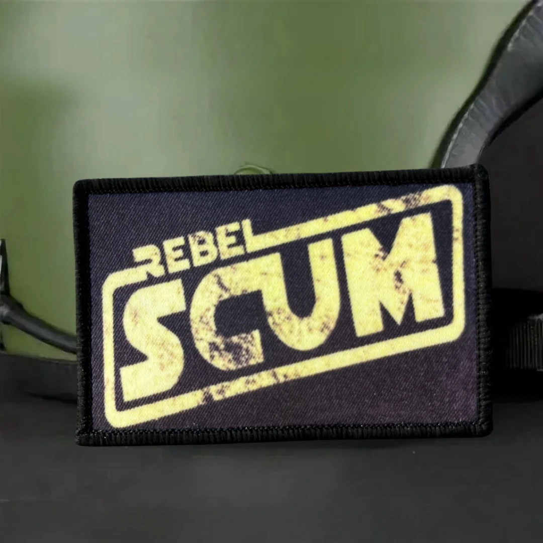 Insignia de moral táctica Rebel Scum, parches de gancho y bucle impresos en ropa, brazalete del ejército militar, pegatina para mochila - imagen 4
