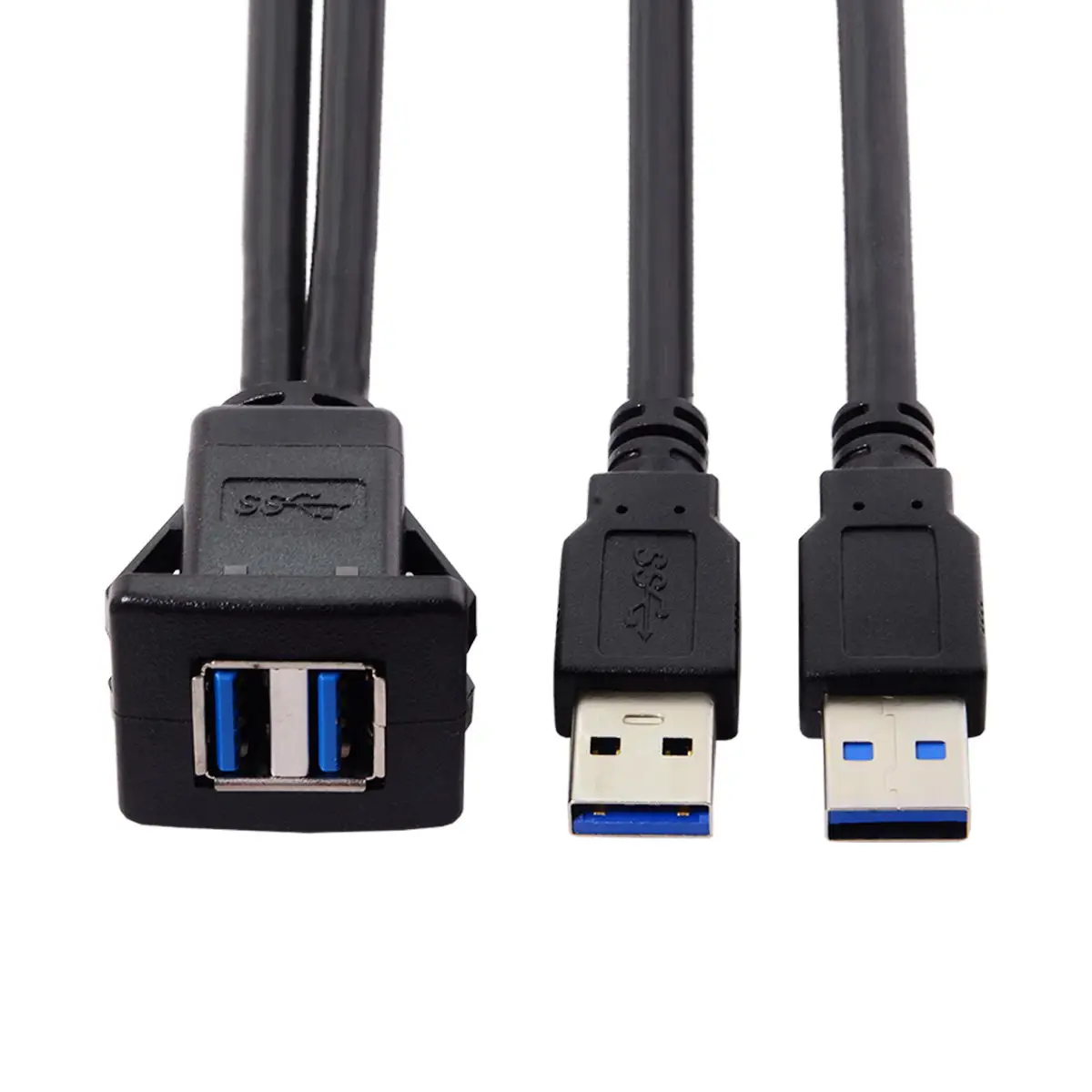 CY-Cable auxiliar para Panel de salpicadero de coche, montaje de pestillo de extensión USB 3,0, 1m, resistente al agua - imagen 5