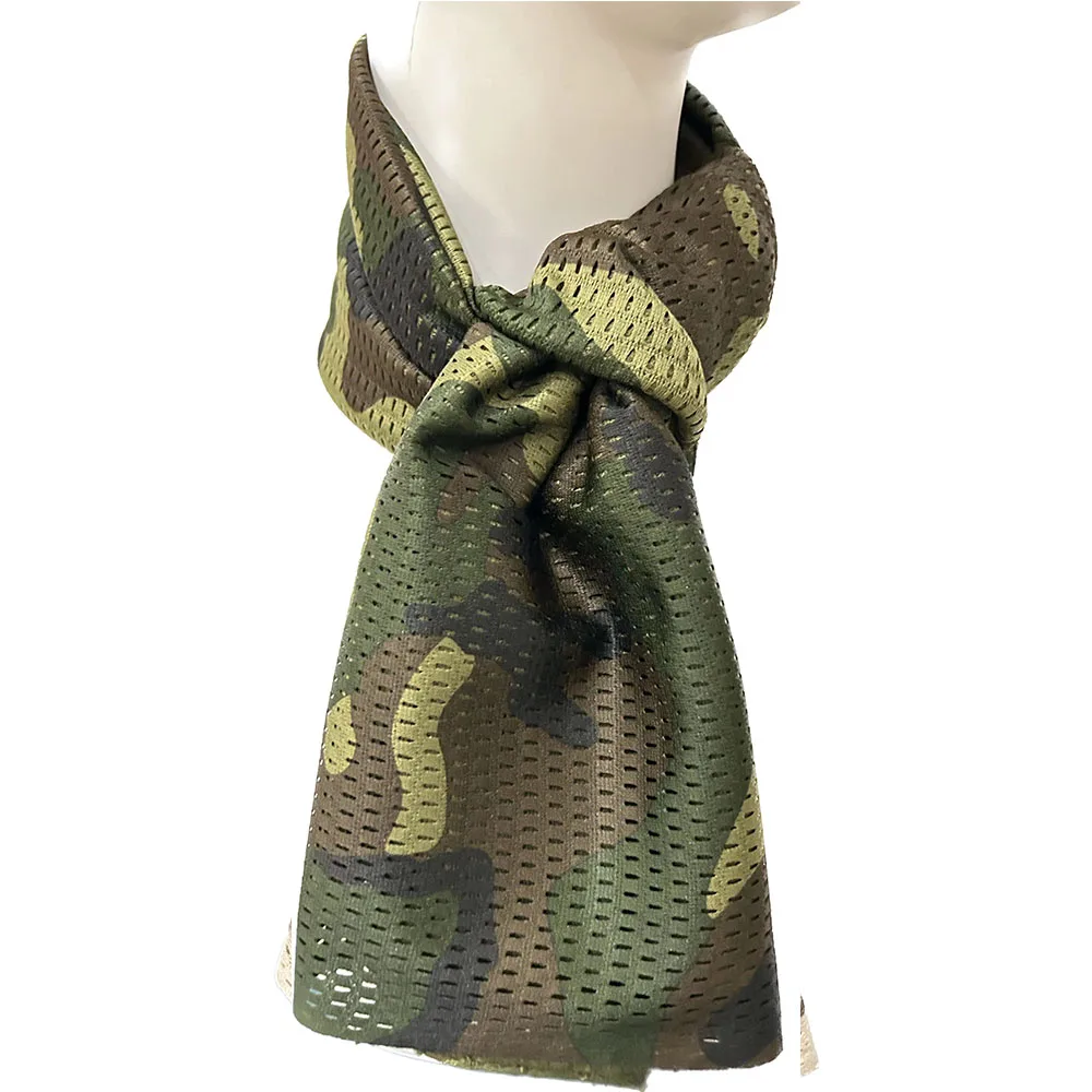 Bufanda táctica de malla de camuflaje para el cuello, pañuelo de cara de francotirador KeffIyeh, velo Shemagh, envoltura de cabeza para acampar al aire libre y caza - imagen 3