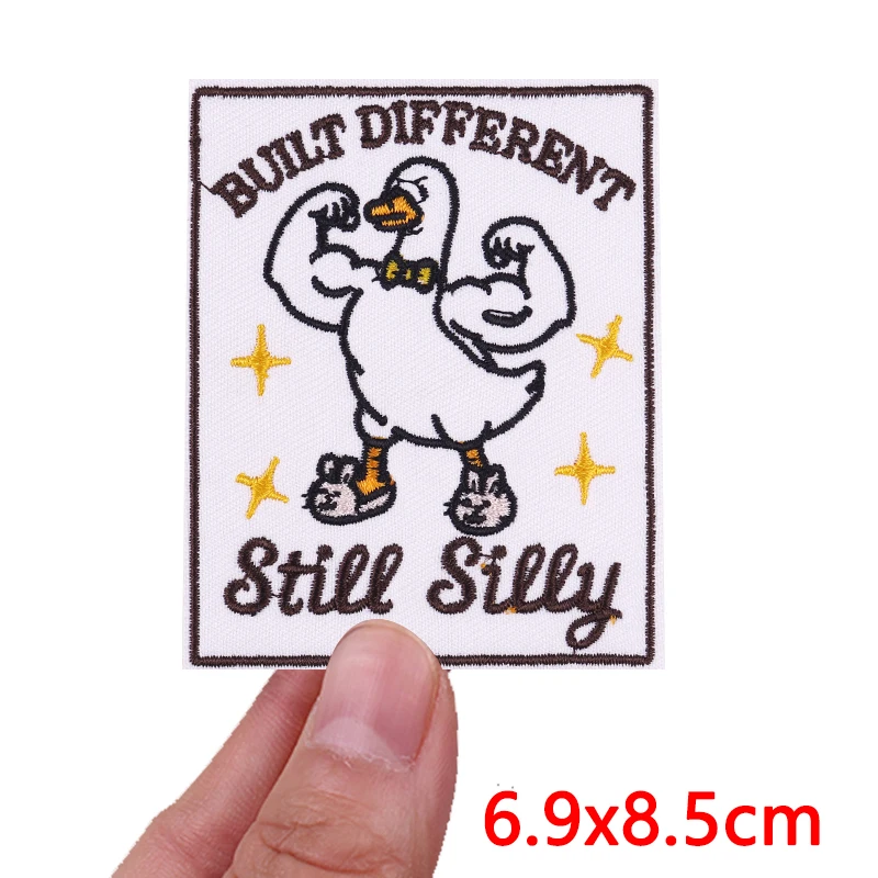 Nuevos parches bordados de animales de dibujos animados, parche de ganso, Rana, gato, parches para planchar para ropa, sombreros, chaquetas, mochila, insignias bordadas - imagen 4