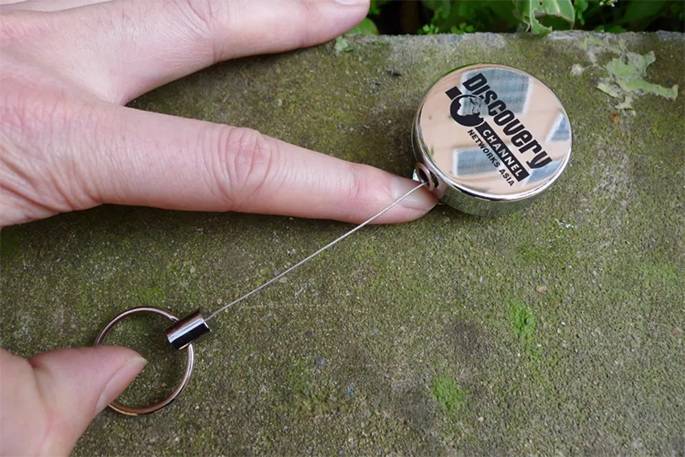 Cable de Metal extensible de retroceso, llavero de 60cm, Clip de anillo, retracción, 1 ud. - imagen 5