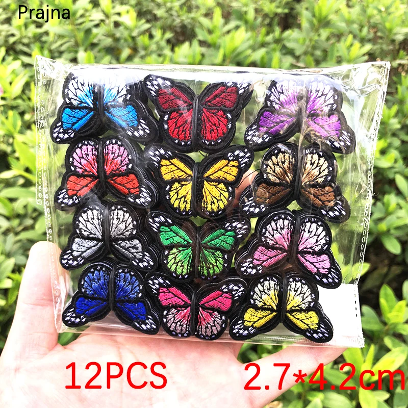 Parche bordado de mariposa de 12 colores, parches para planchar en ropa, suéter, falda, decoración de ropa, sombrero, mochila, insignias para coser - imagen 4