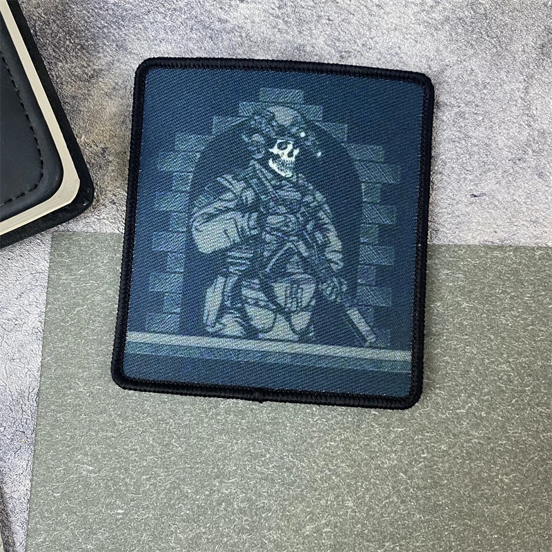 Parche estampado táctico de soldado esqueleto "No Empathy", equipo militar, brazalete, gancho y bucle, mochila, accesorios de ropa, pegatinas - imagen 3