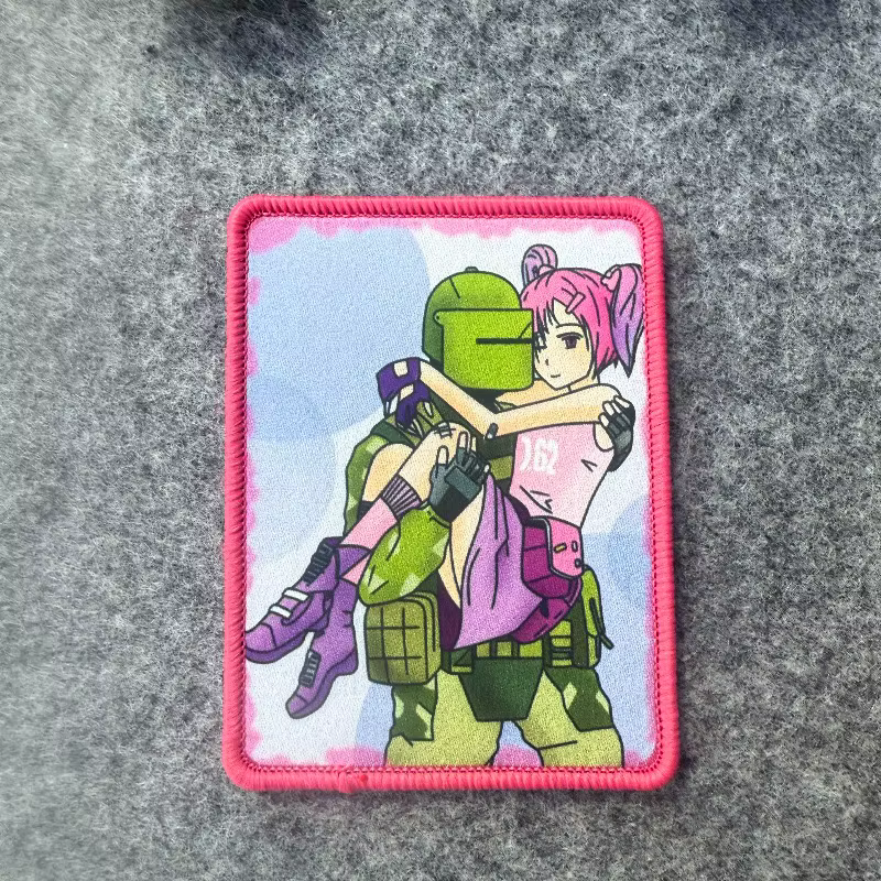 Parches tácticos militares anime chica soldado para brazo con Velcro - imagen 5