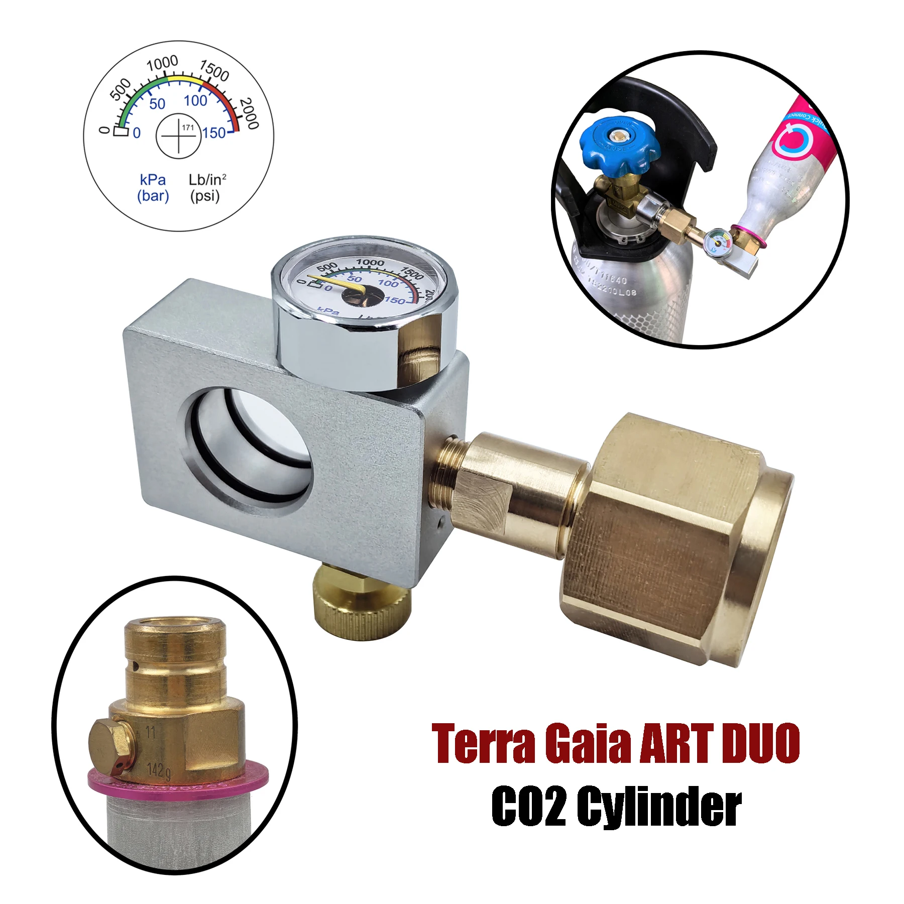 Adaptador de estación de llenado de repuesto de carbonatador de cilindro rosa de dióxido de carbono de agua de Soda para reemplazo de llenado de botellas de tanque de CO2