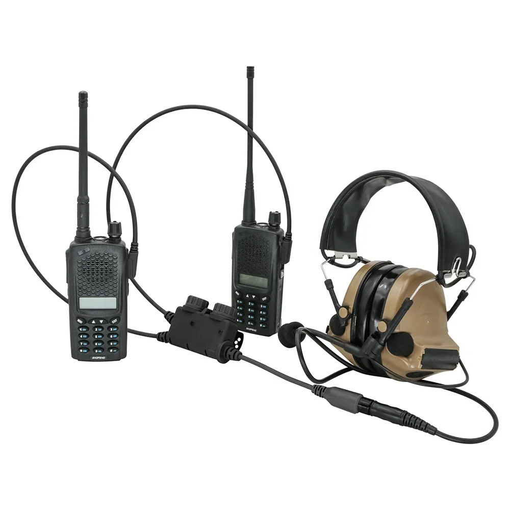 Auriculares tácticos de comunicación Dual tácticos U94 PTT con enchufe K de 2 pines para auriculares COMTAC SORDIN Shooting Airsoft para Baofeng - imagen 3
