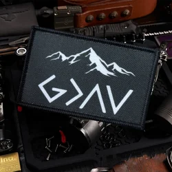 Parche con estampado táctico God Is Greater, parches morales altos y bajos, equipo para mochila, bandera de EE. UU., gancho y bucle, insignia de moral militar, pegatinas