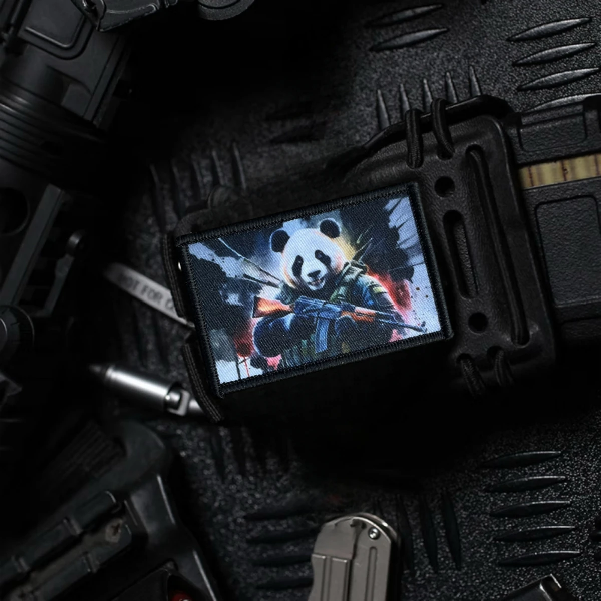 Parche táctico de Panda AK47, insignia de moral, pegatina para mochila, estampado de parches de gancho y bucle para ropa, brazalete militar - imagen 4