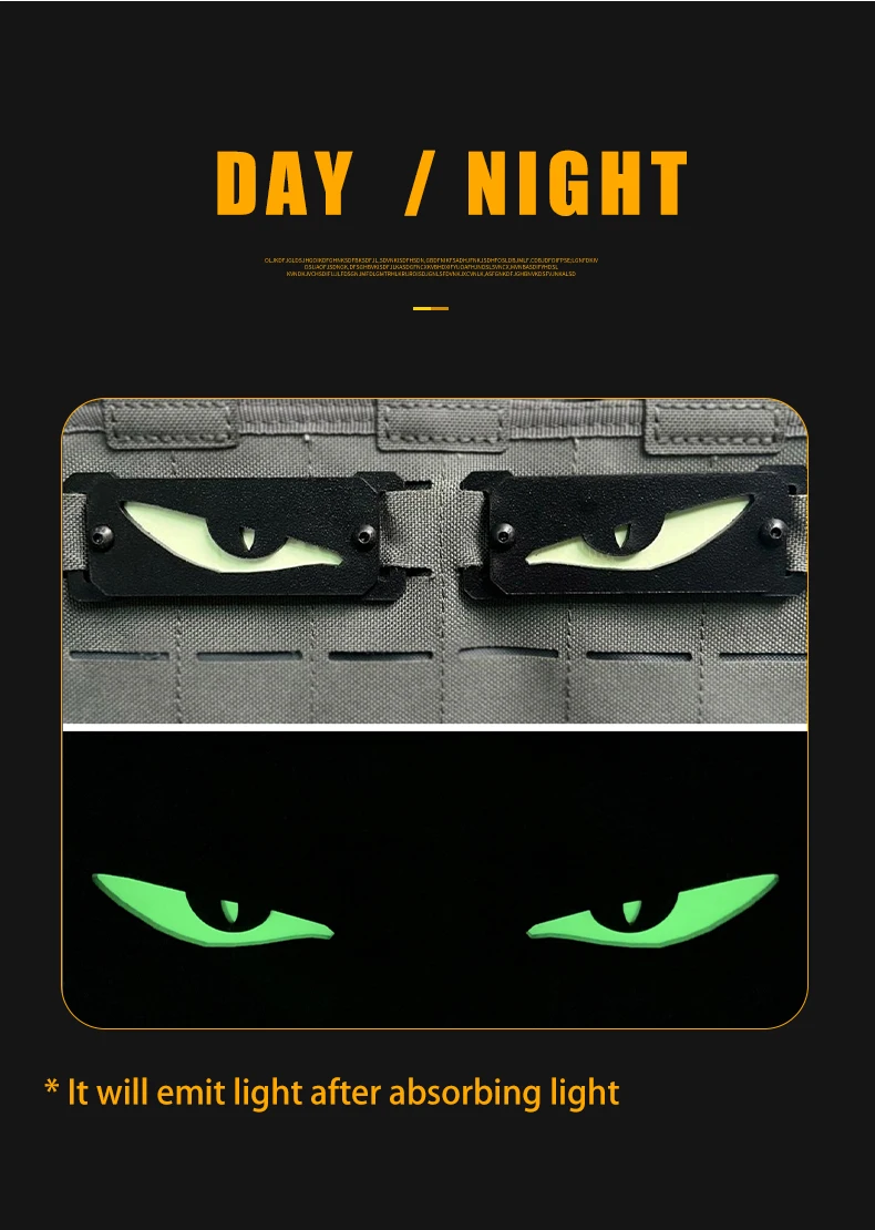 Marcador de luz táctico para exteriores, parche que brilla en la oscuridad, marcador luminoso Molle, Panel luminoso de señal de seguridad para chaleco y mochila - imagen 2