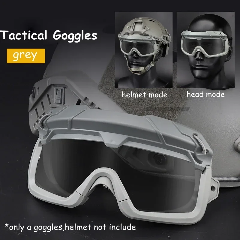 Gafas tácticas para exteriores, Airsoft, Paintball, tiro, seguridad, protección ocular, 2 modos, uso de cabeza o casco - imagen 4