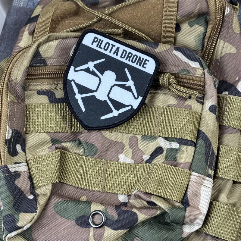 Parche táctico impreso "Reconocimiento Uav" para ropa, insignia de moral, parche militar con gancho, accesorios para mochila, pegatinas