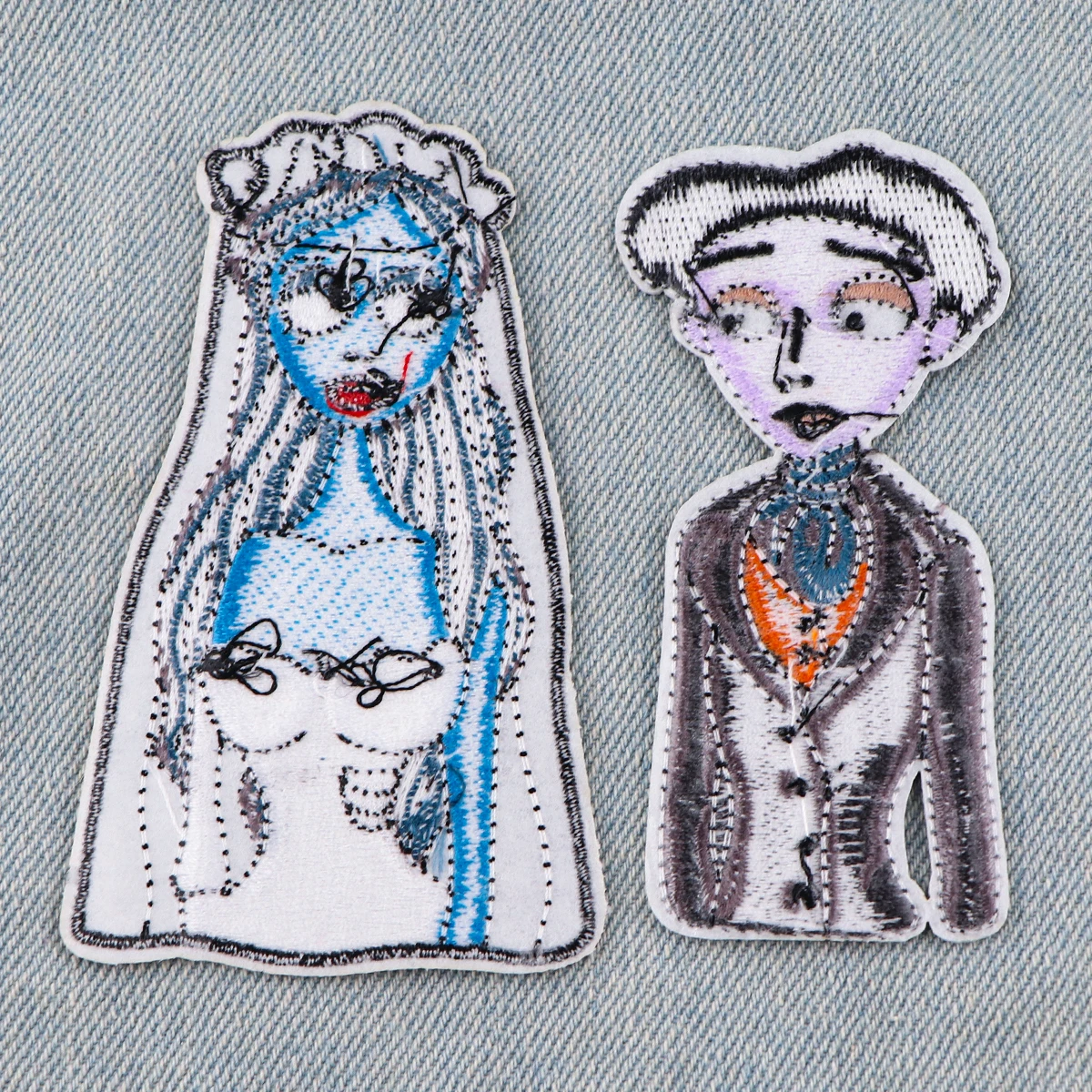 Parches bordados de payaso asesino de terror para ropa, pegatinas de Halloween, parches para planchar, rayas, apliques Diy - imagen 2