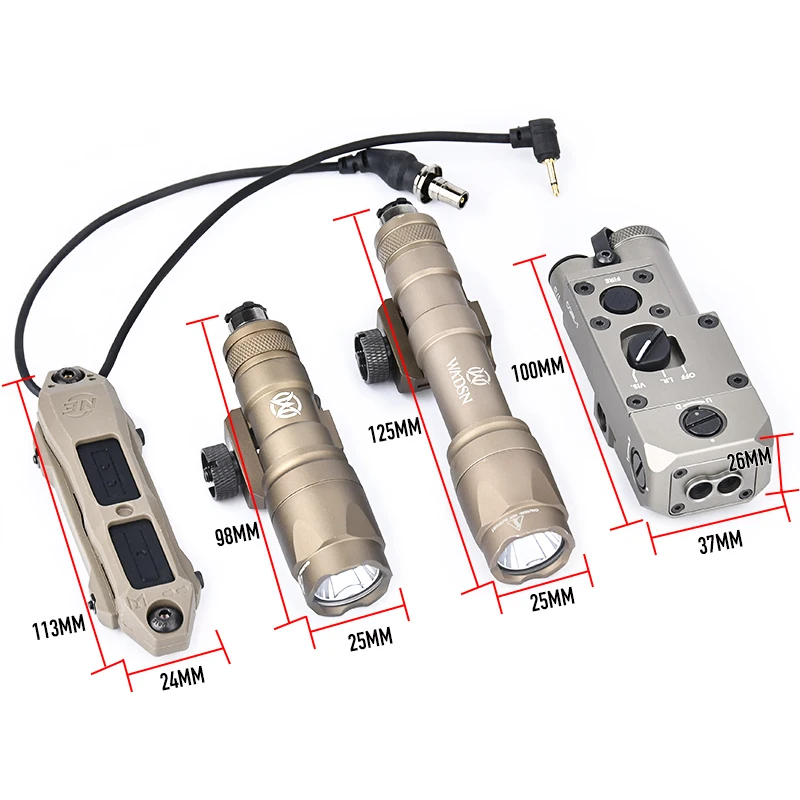 Surefir-CQBL-1 de Metal para caza, luz LED blanca para Airsoft Scout, color rojo, verde y azul, M300, M600 SF, 20mm - imagen 2