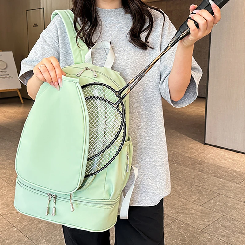 Mochila para gimnasio y Fitness al aire libre, bolsa de entrenamiento para raquetas de tenis y bádminton, zapatos húmedos y secos, bolsa de Yoga de bolsillo, mochila escolar grande para almacenamiento de estudiantes - imagen 4