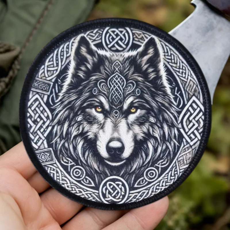 Parche con estampado de lobo militar, chaleco táctico, sombreros con gancho y bucle, insignia de moral, mochila, pegatinas decorativas, parches para brazalete para ropa