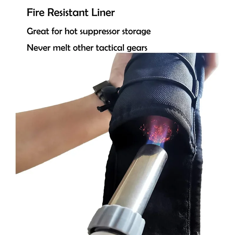 Bolsa de almacenamiento de silenciador térmico táctico, accesorio de tiro duradero y resistente al calor, almacenamiento seguro de silenciador, adecuado para 5-7 pulgadas