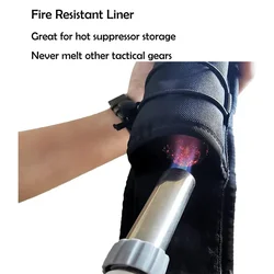 Bolsa de almacenamiento de silenciador térmico táctico, accesorio de tiro duradero y resistente al calor, almacenamiento seguro de silenciador, adecuado para 5-7 pulgadas