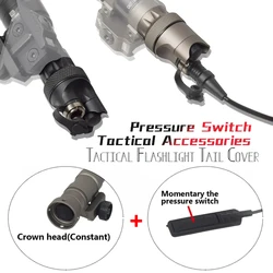 Interruptor de presión remota táctico Airsoft de doble función, enchufe SF para linterna SF M300 M600, interruptor de luz de explorador de riel Picatiny de 20mm