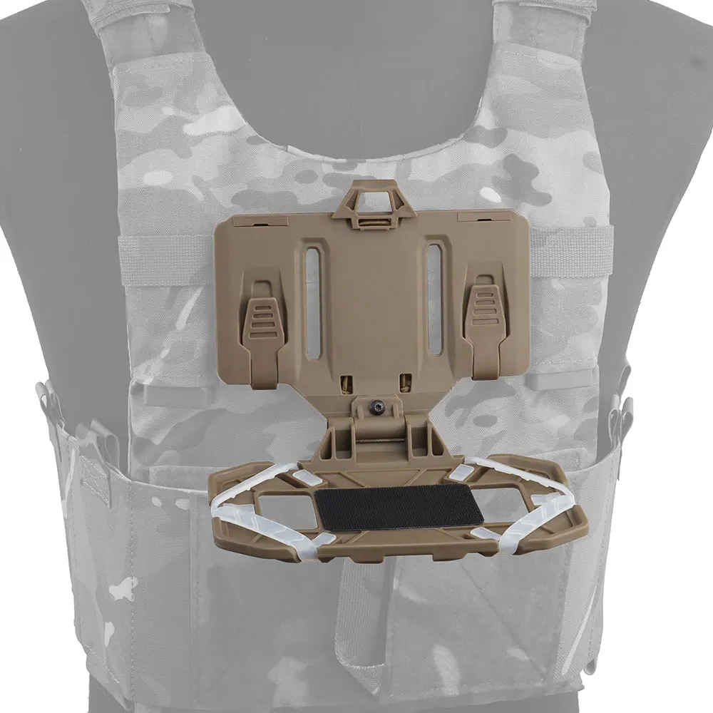 Portador de teléfono móvil Molle, soporte plegable de acceso rápido, soporte de pecho para chaleco táctico, portador de protección Airsoft - imagen 4