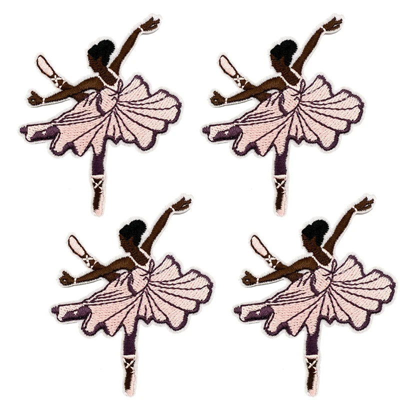 10 Uds. Parches bordados de Ballet de dibujos animados, parche de baile para chica, parches para planchar para ropa, chaquetas DIY, pantalones vaqueros, mochila, parche de costura - imagen 5