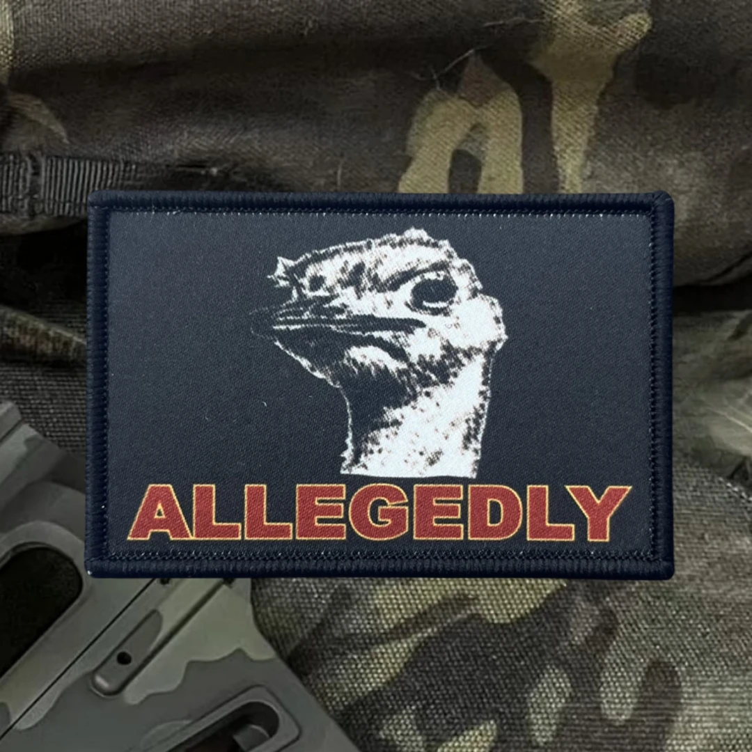 Allegedly-insignia de moral de Meme divertida de avestruz, emblema militar, brazalete táctico, parches de gancho y bucle para ropa, pegatinas para mochila - imagen 5
