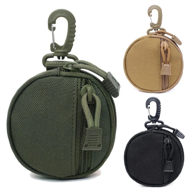 Riñonera táctica EDC portátil, monedero Molle, soporte para llaves, riñonera para auriculares, bolsa de nailon para acampar y cazar