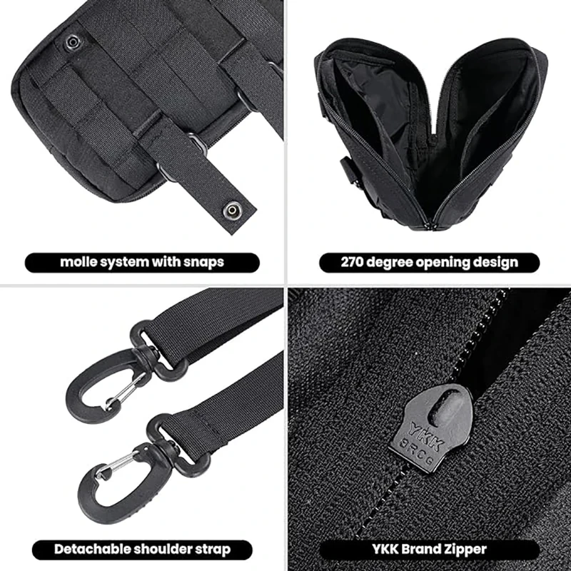 Bolsa táctica, riñonera con cinturón, bolsa Molle, botiquín de primeros auxilios, equipo médico de Montañismo al aire libre, bolsa de camuflaje - imagen 3