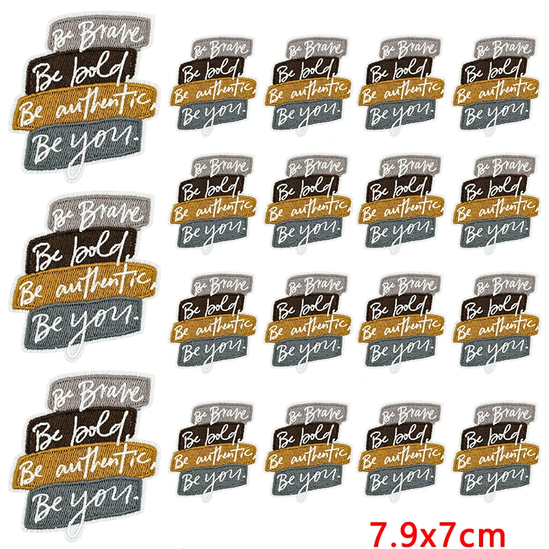 10 unids/lote de parches bordados con eslogan de dibujos animados/letras, parche con logotipo, parches termoadhesivos para planchar para ropa, insignias - imagen 4