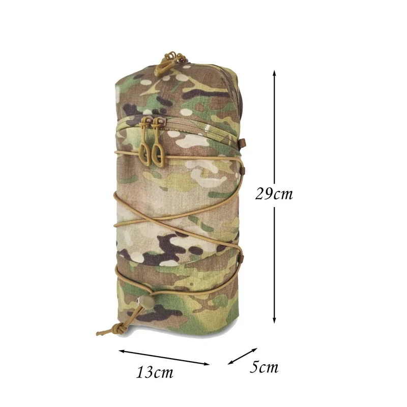 Bolsa Airsoft GP táctica Multicam 500D Vertical 12X5 bolsa para artículos diversos chaleco portador de placa Molle bolsa de Panel trasero equipo de almacenamiento - imagen 4