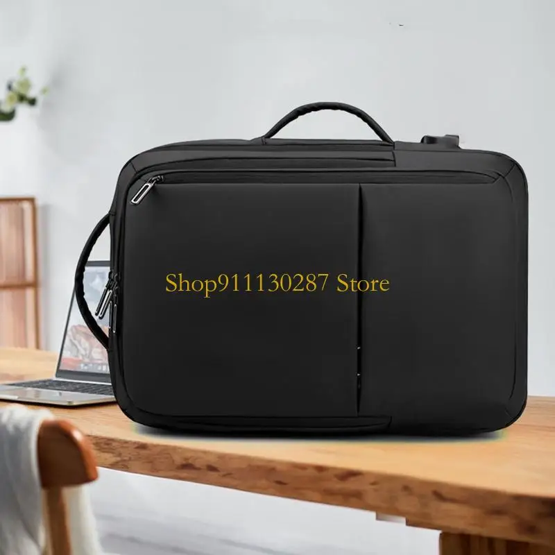 J1HC Mochila viaje segura para ordenador portátil, bolso escolar para ordenador, conector USB 16 pulgadas, impermeable, - imagen 3